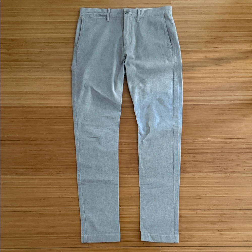 J Crew 484 Slim-Fit Stretch Slub Chino Pants in White/Light Gray, 29x32